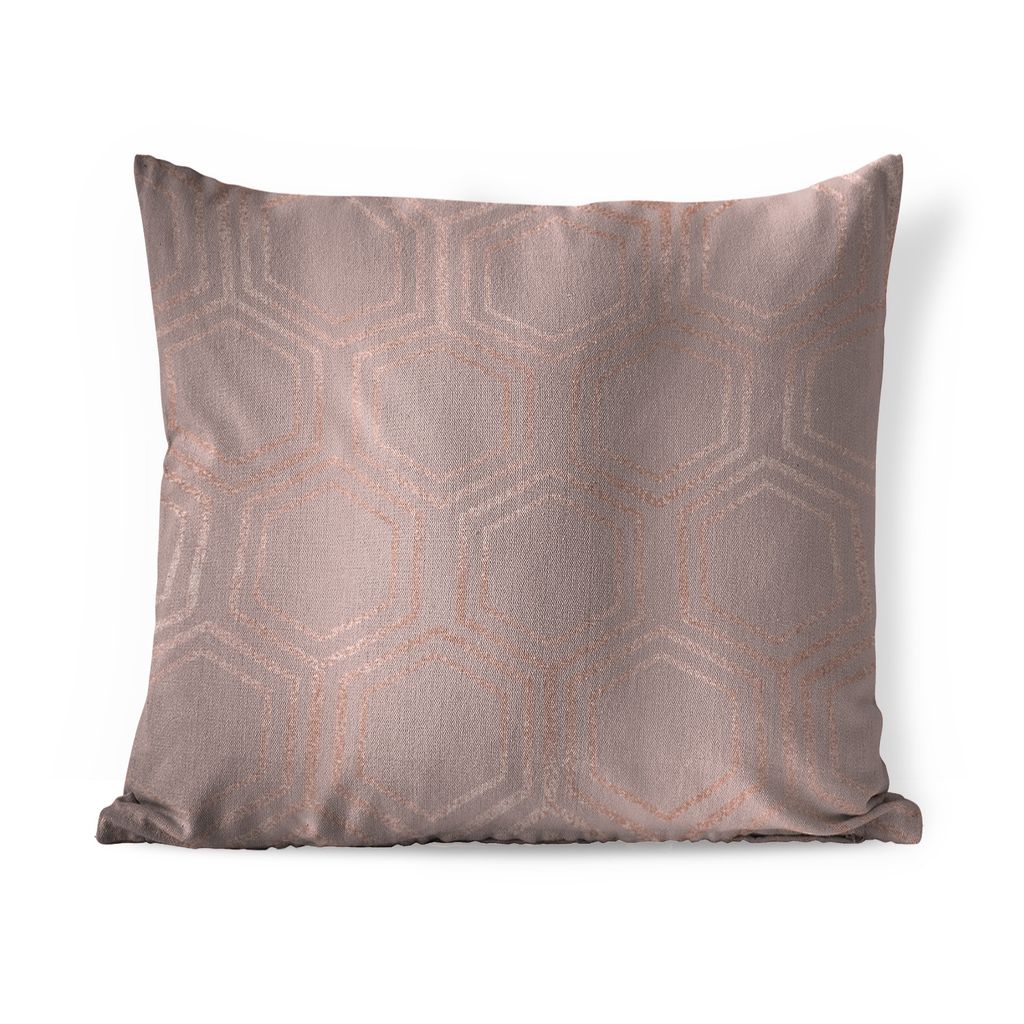MuchoWow Zierkissen Sofakissen Wohnzimmer Dekokissen 40x40 cm Sechseck - Muster - Rosa - Foto Kissen - Schlafzimmer Dekoration