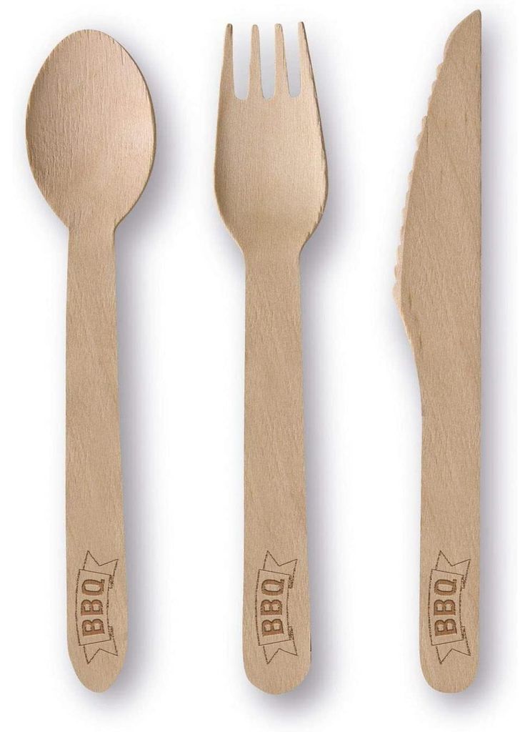 Amscan 9903256 - Holz-Besteck - BBQ Party (24 Teile) Messer Produktbild 
