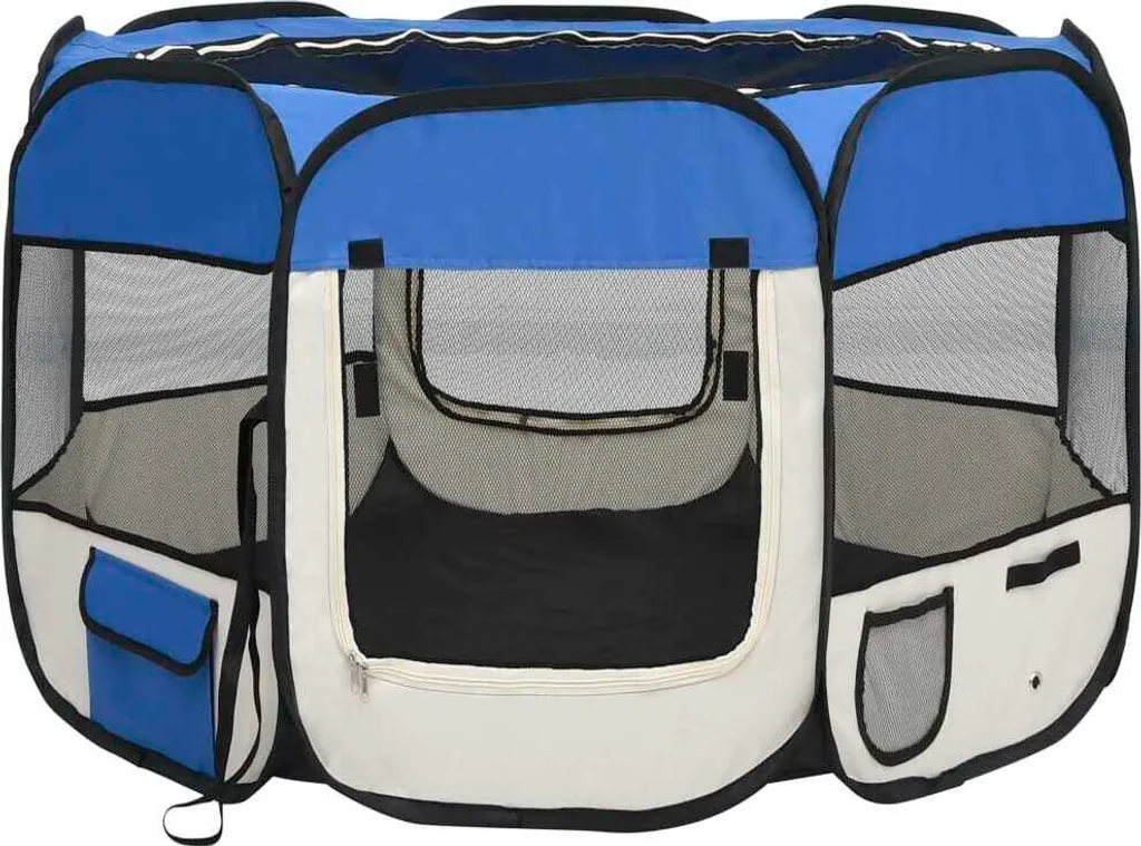 Parc chiot pliable bleu 90x58 cm : sécurisez votre intérieur facilement