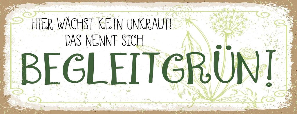 vianmo Blechschild 10x27 cm kein Unkraut das nennt sich Begleitgrün