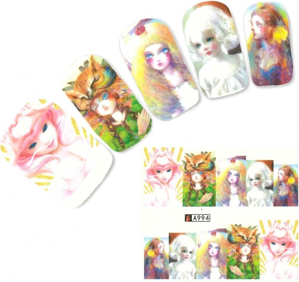 Tattoo Nail Art Aufkleber Manga Modell Glamour Teenager Blume Nagel Sticker