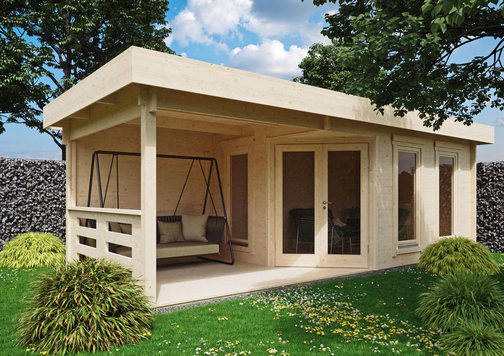 Fjordholz Gartenhaus Modell Nora 44 F Modern