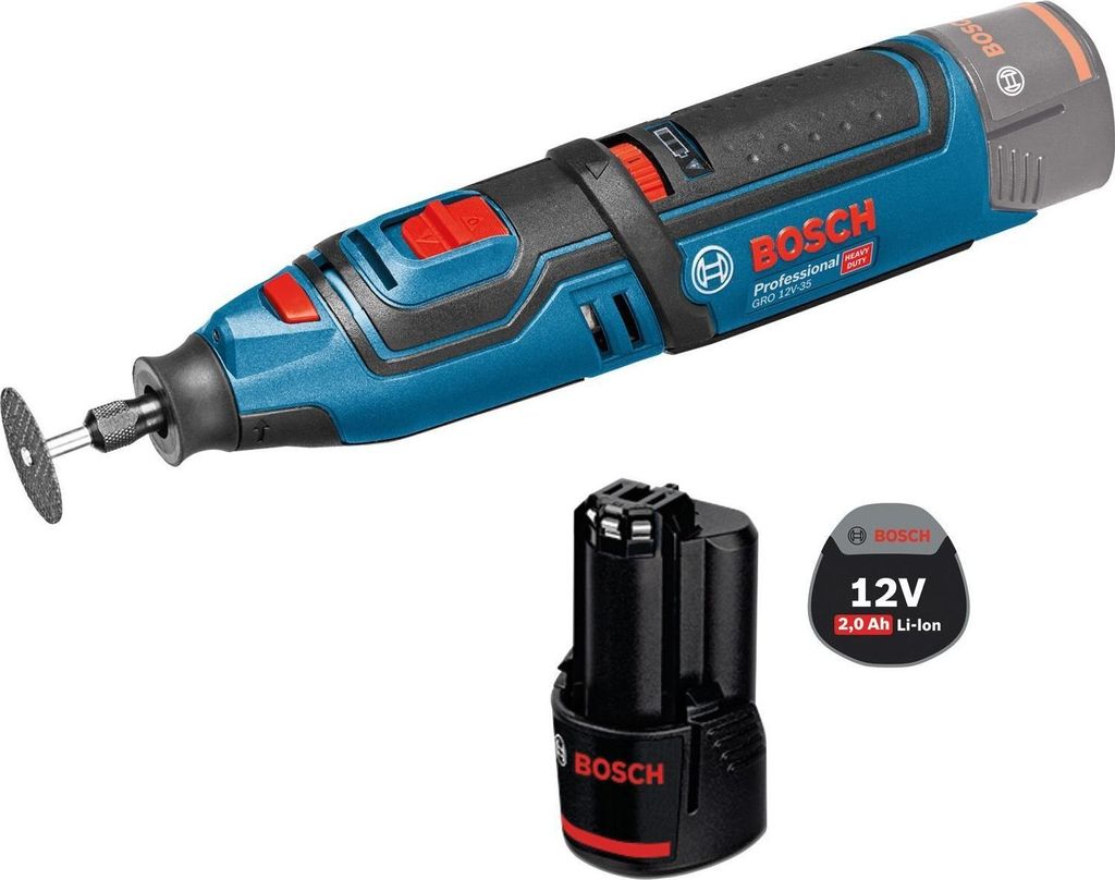 Bosch Akku-Rotationswerkzeug GRO 12V-35 / 1x 2,0 Ah Akku