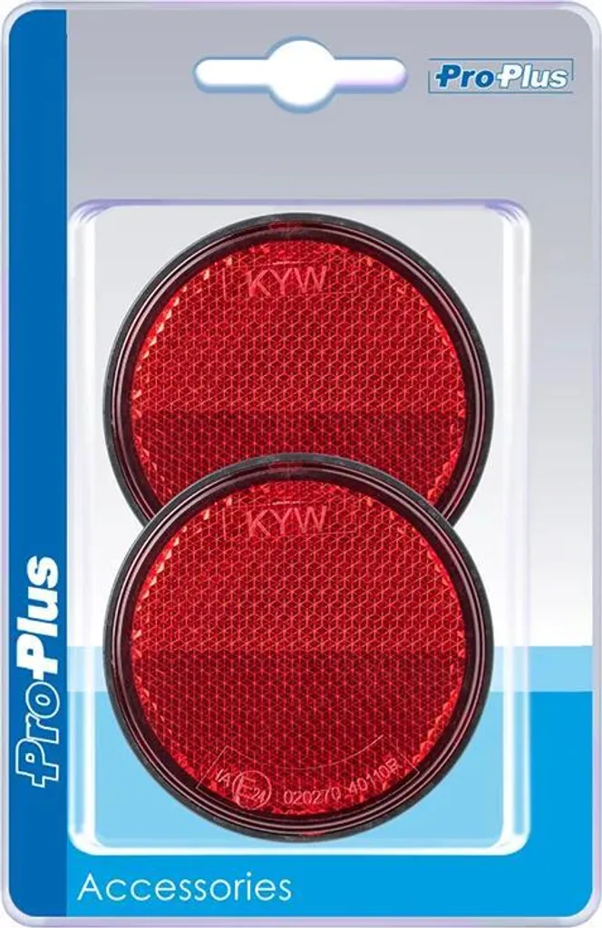 Riflettore rosso 60mm con bullone 5mm in blister