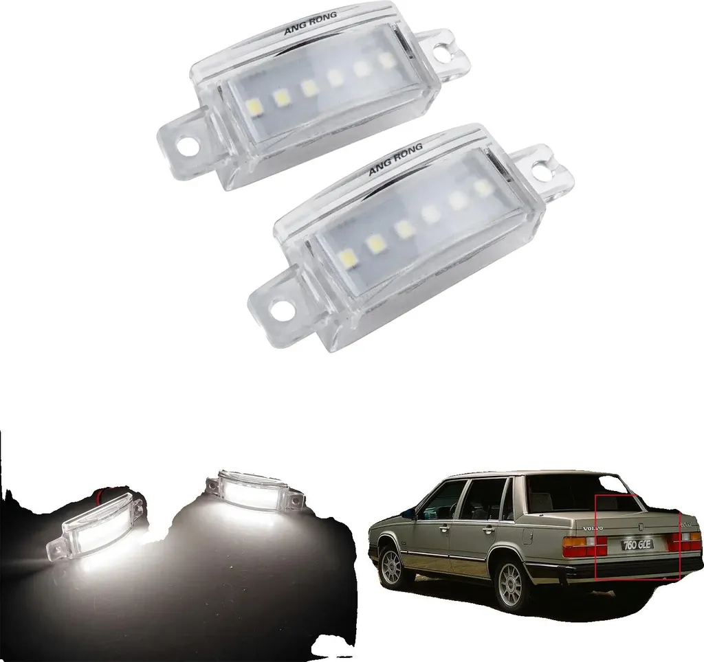 Luci LED per targa, temperatura colore 6000K, 6 chip LED, installazione plug-and-play, compatibili con Volvo 740, 940