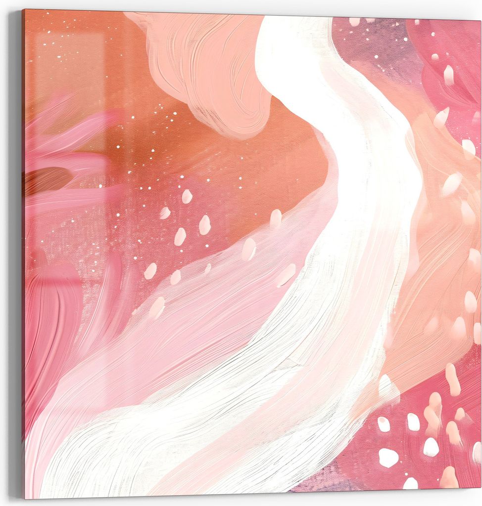 DEQORI Glasbild Echtglas 30x30 cm 'Kosmischer Pastelltraum' Wandbild Bild modern Deko