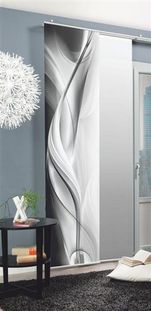 Home Wohnideen Schiebevorhang Dekostoff DigitaldruckHalifax 1 teilig 245 x 60 cm Grau