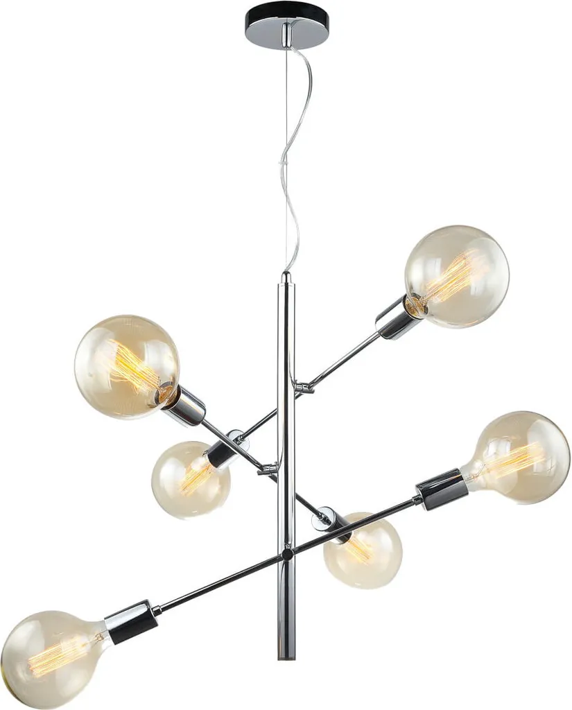 Lampadario Italux Madalyn Nero MDM3582/6 CH - Design Moderno a 6 Luci - 1
