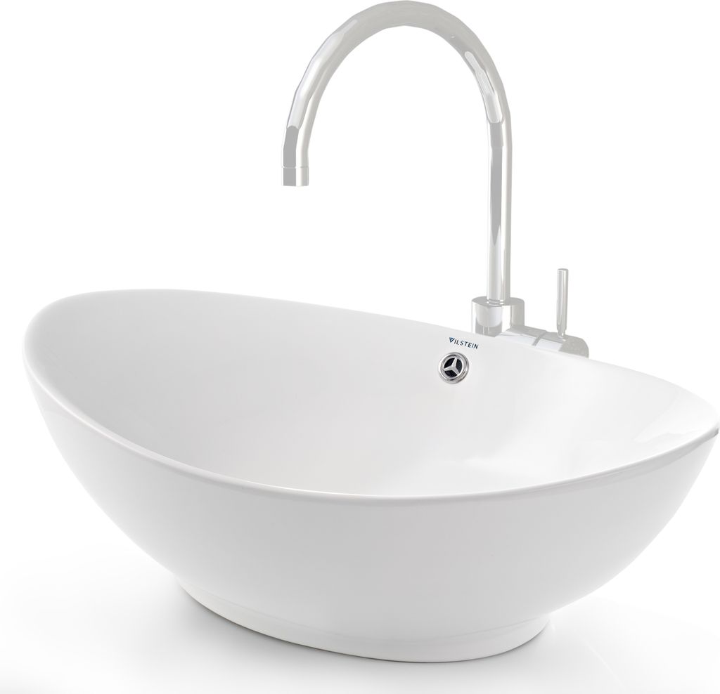 VILSTEIN Keramik Waschbecken, 60cm, Oval, Weiß, Mit Produktbild 