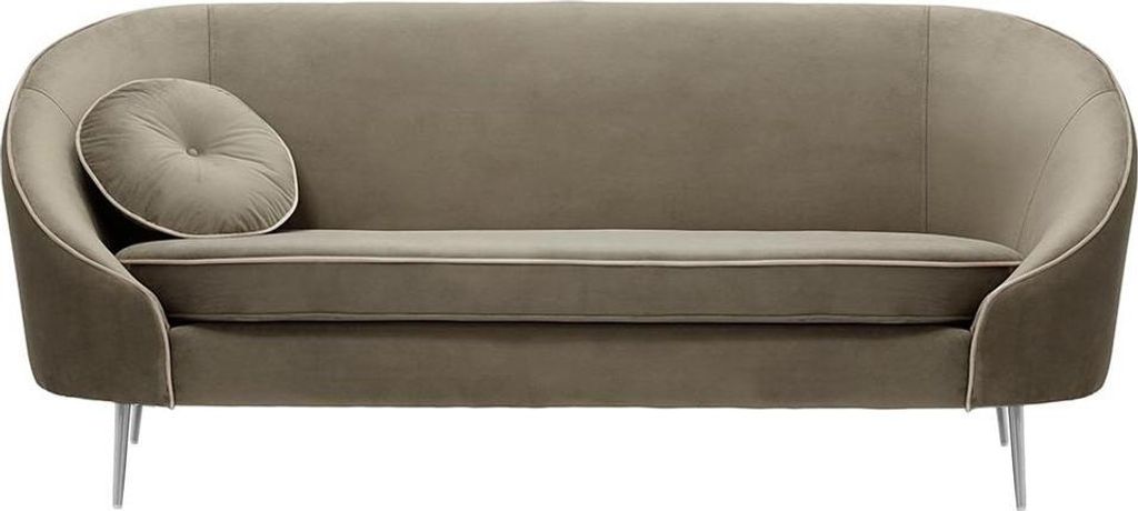Dreisitzer-Sofa Kooper-Velluto 17-Contrast piping-chrome metal