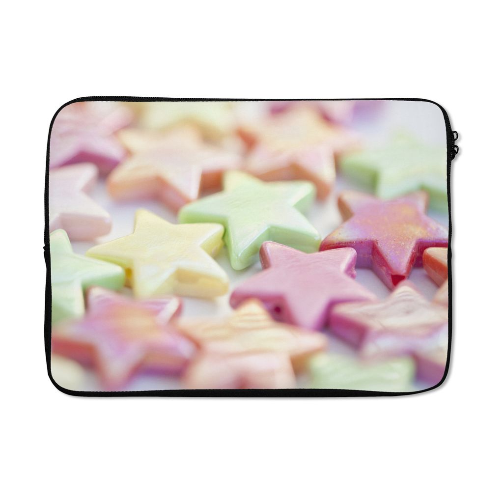 MuchoWow Laptop Hülle 14 ZollPastellfarbene Sterne Laptoptasche - Laptoptasche - Stoßsicher - Schutzhaube