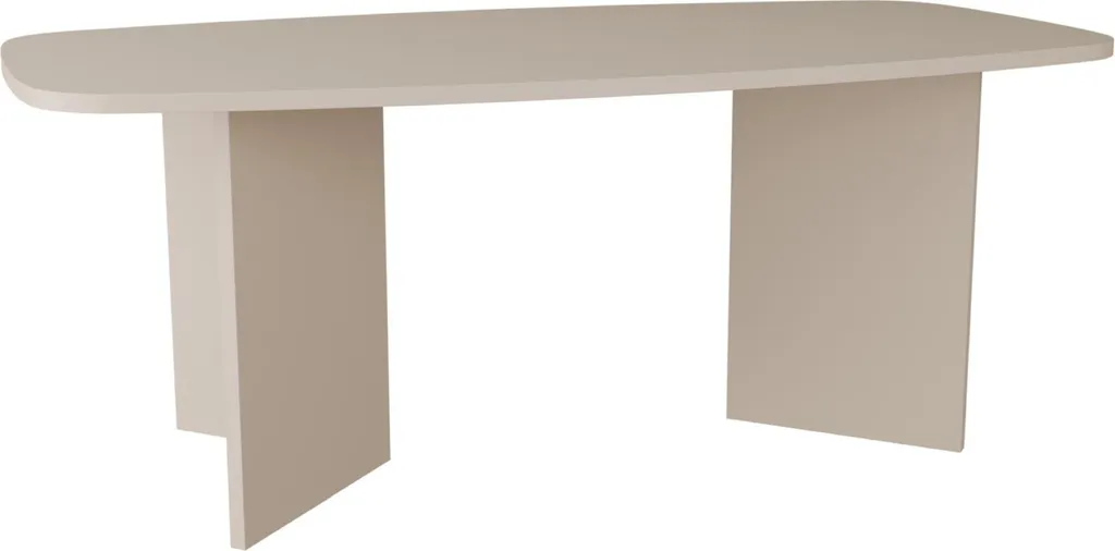 Grande table de repas design 190 cm Selsey Piano avec coins arrondis