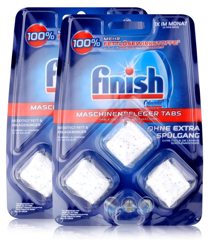 Calgonit Finish Maschinenpfleger-Tabs 51g - Gegen Fett & Produktbild 