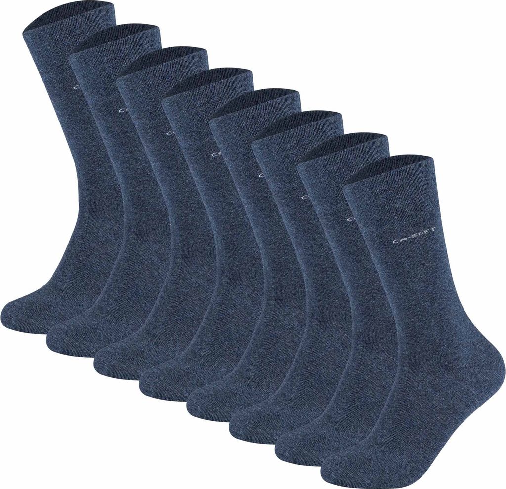 Camano Uni Socken - Soft Socks, einfarbig, 8er Pack Blau 47-49