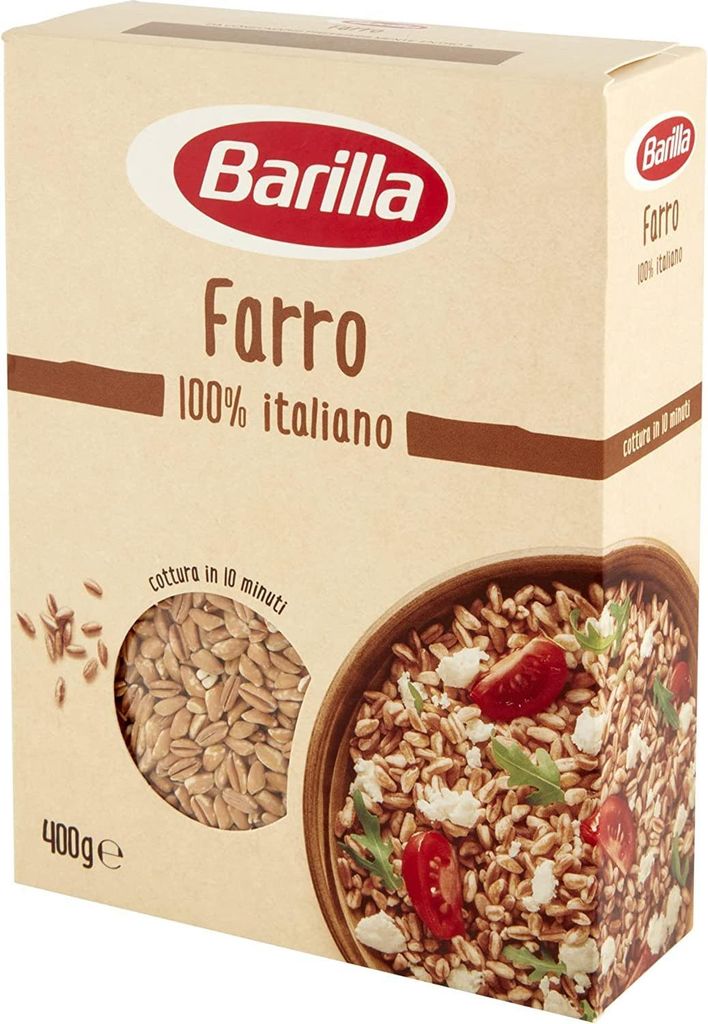 Barilla Farro 100% italienisch Dinkel Lecker, gesund und eine Quelle für Ballaststoffe Mittelmeerküche 400g