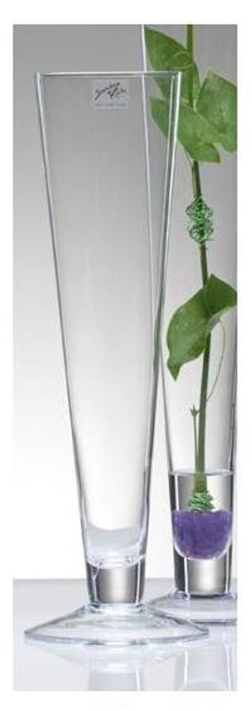 12er Set Glasvasen mit Fuß CIELO H. 40cm D. 11cm Glas Produktbild 