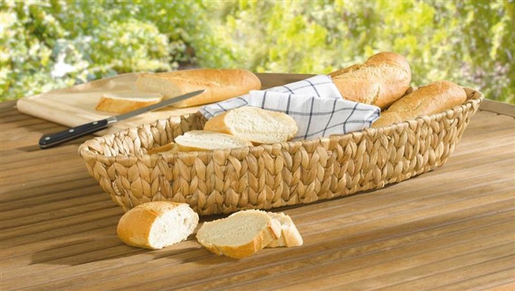 Baguetteschale "Schiffchen" aus Wasserhyazinthe, 56x19 cm, Brotkorb