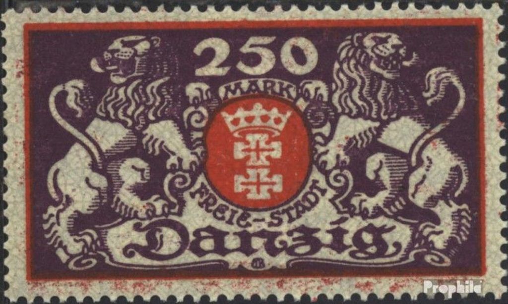 Briefmarken Danzig 1923 Mi 119 postfrisch Großes Wappen