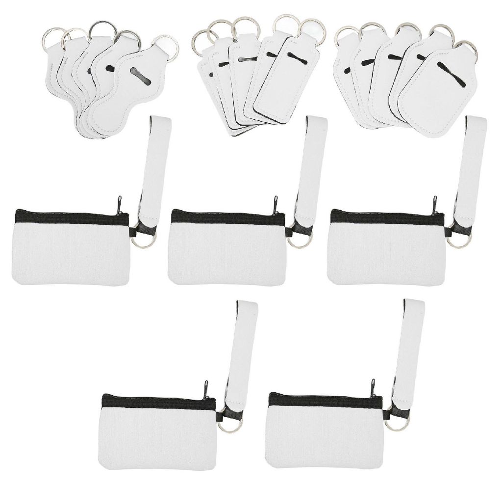 25-teiliges DIY-Schlüsselanhänger-Set: verschiedene kleine Beutel, blanko Oberflächen, Handschlaufe, Schlüsselringe für den täglichen Gebrauch