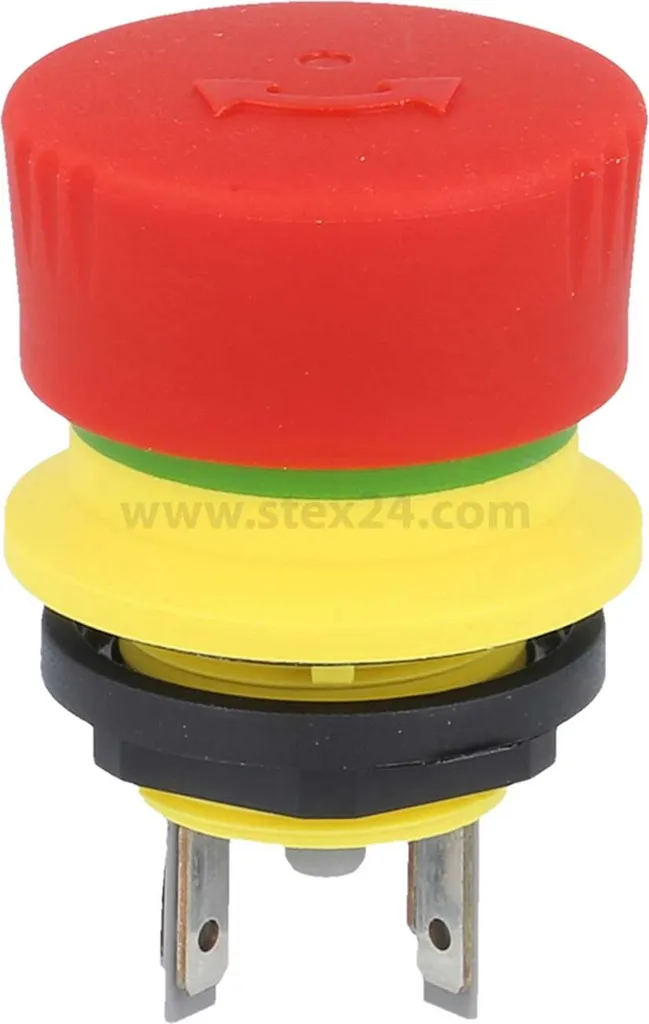 Interrupteur arrêt d'urgence mYnitron 2Ö éclairé à cosses 2.8mm