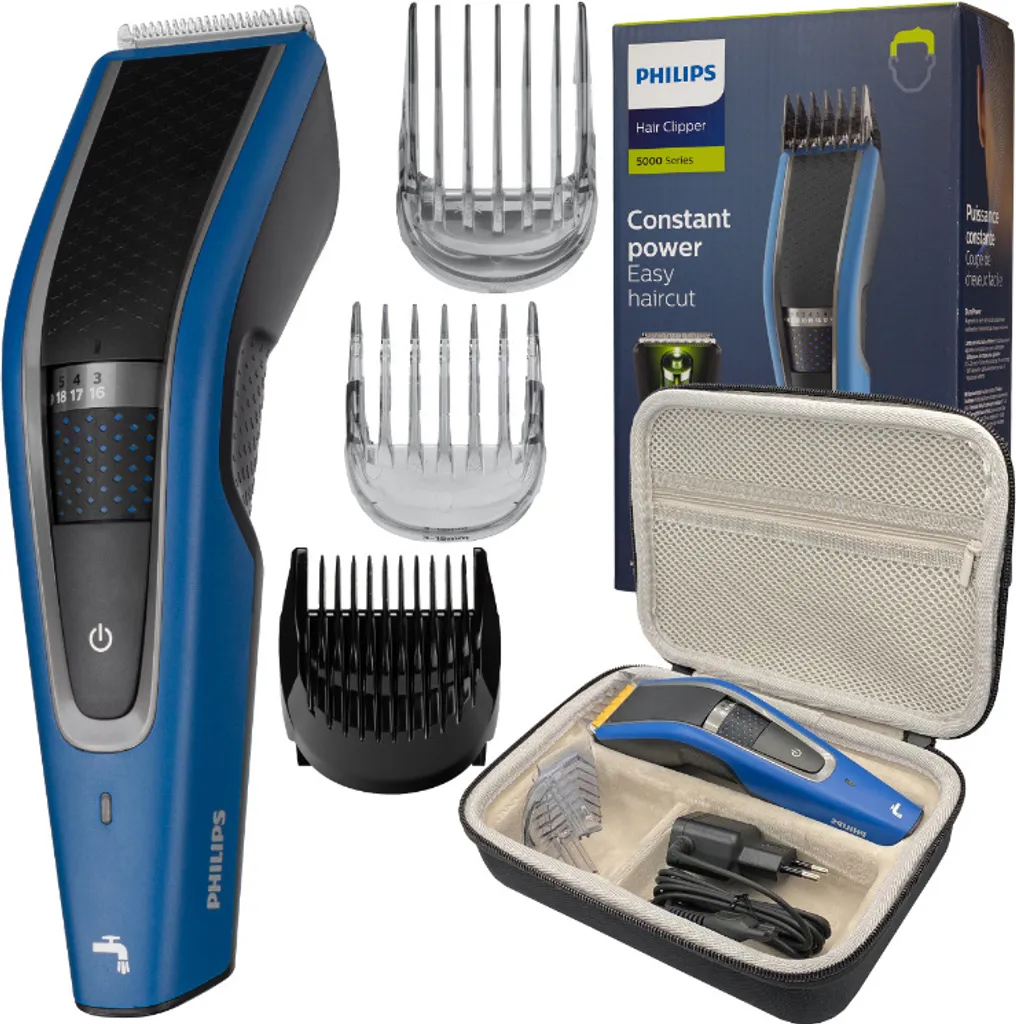 Tondeuse à cheveux lavable Philips HC5612/15 et sa housse de rangement
