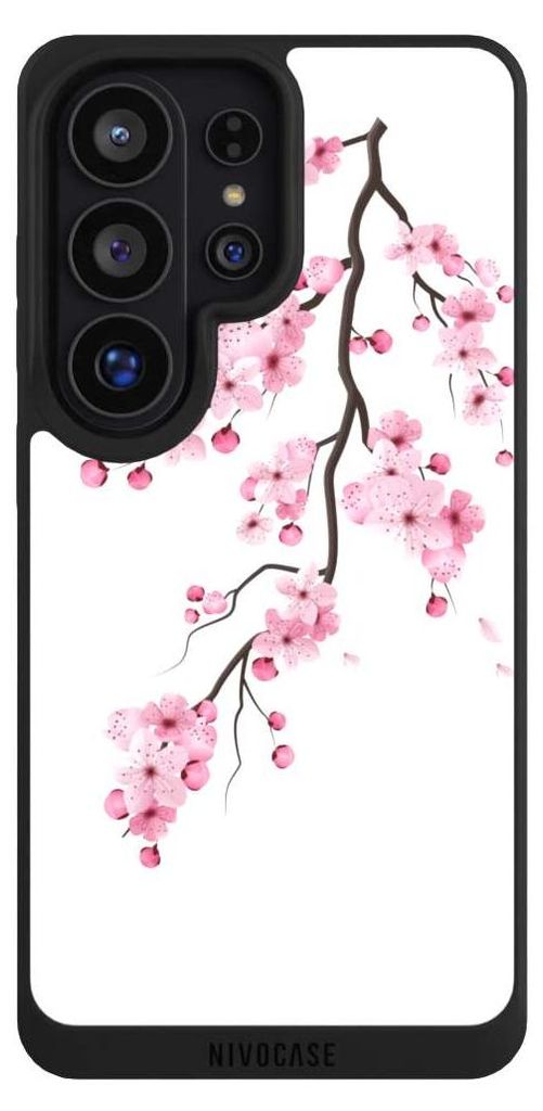 NIVOCASE Handyhülle für Samsung Galaxy S26 Ultra Hülle NIVOpure Case Schwarz Asien Japan Kirschblüten