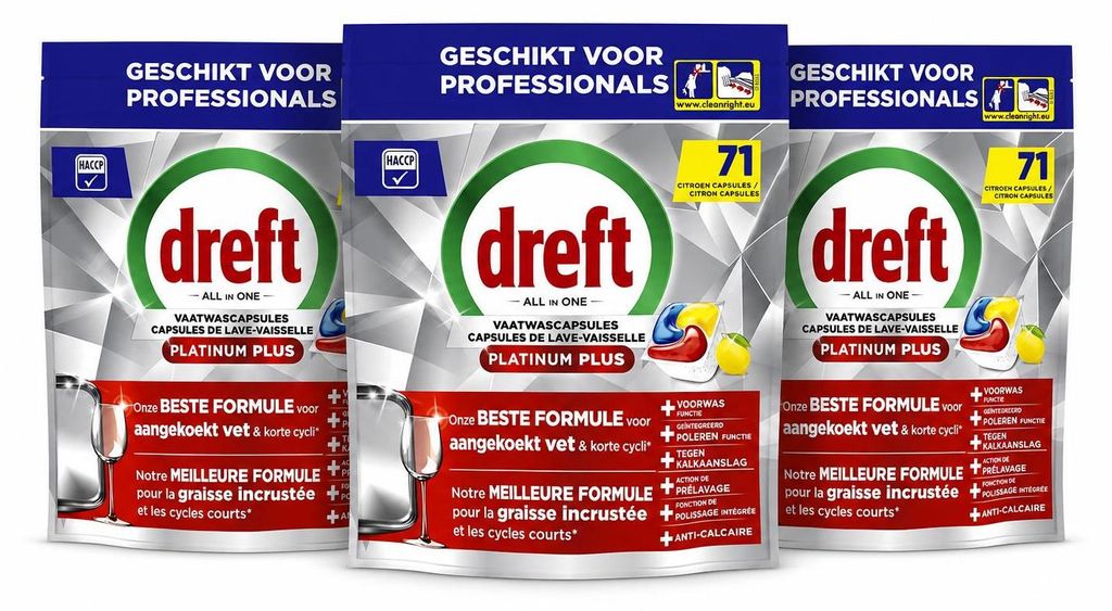 Dreft Platinum Plus Lemon All in 1 tabletki do zmywarki - Zdjęcie produktu 