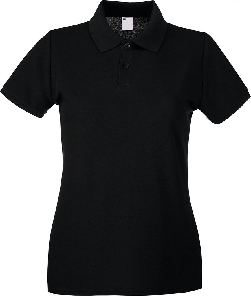 Fruit of the Loom - Poloshirt für Damen kurzärmlig BC3906 (S) (Schwarz)