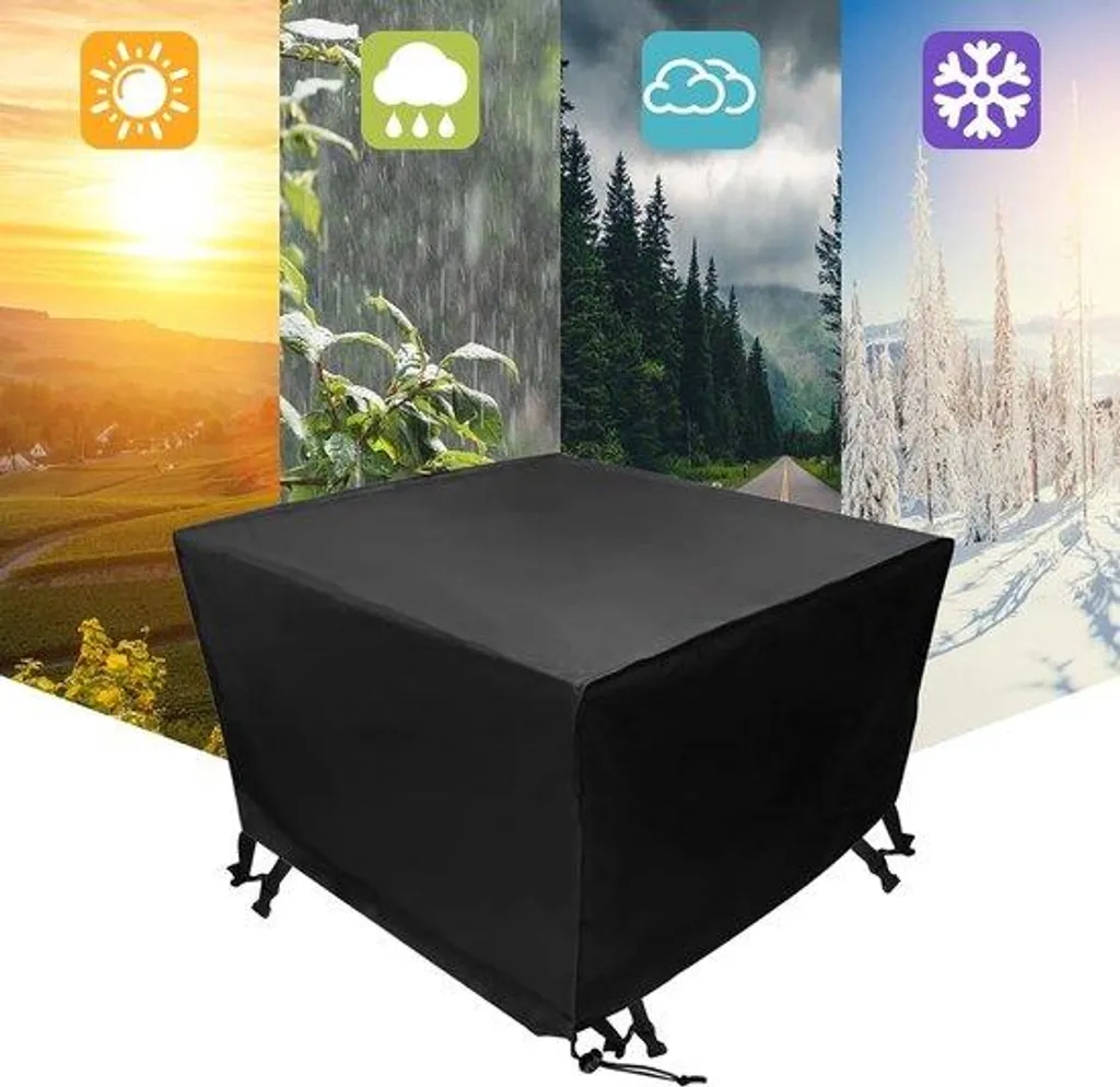 Housse pour mobilier de jardin noire 135x135x75 cm en polyester résistant