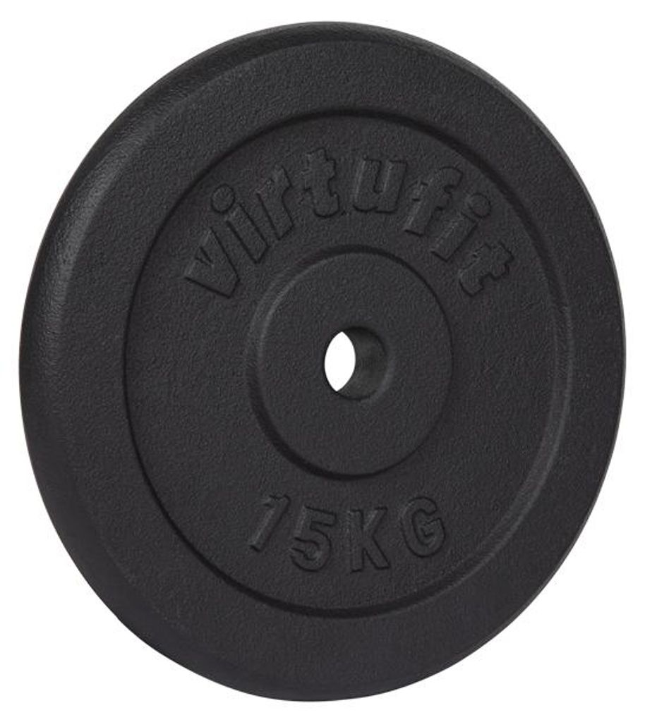 VirtuFit Gusseisen-Hantelscheibe 30 mm 15 kg Schwarz Produktbild 