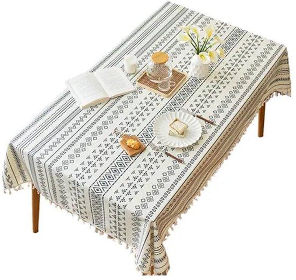 Tischüberzug 140 cm × 140 cm - Rechteckiger Tischüberzug in Bohem-Stil - Wasserfest, Olieschutz, Fleckenfest, Staubdicht, Waschbar - Gartentisch...