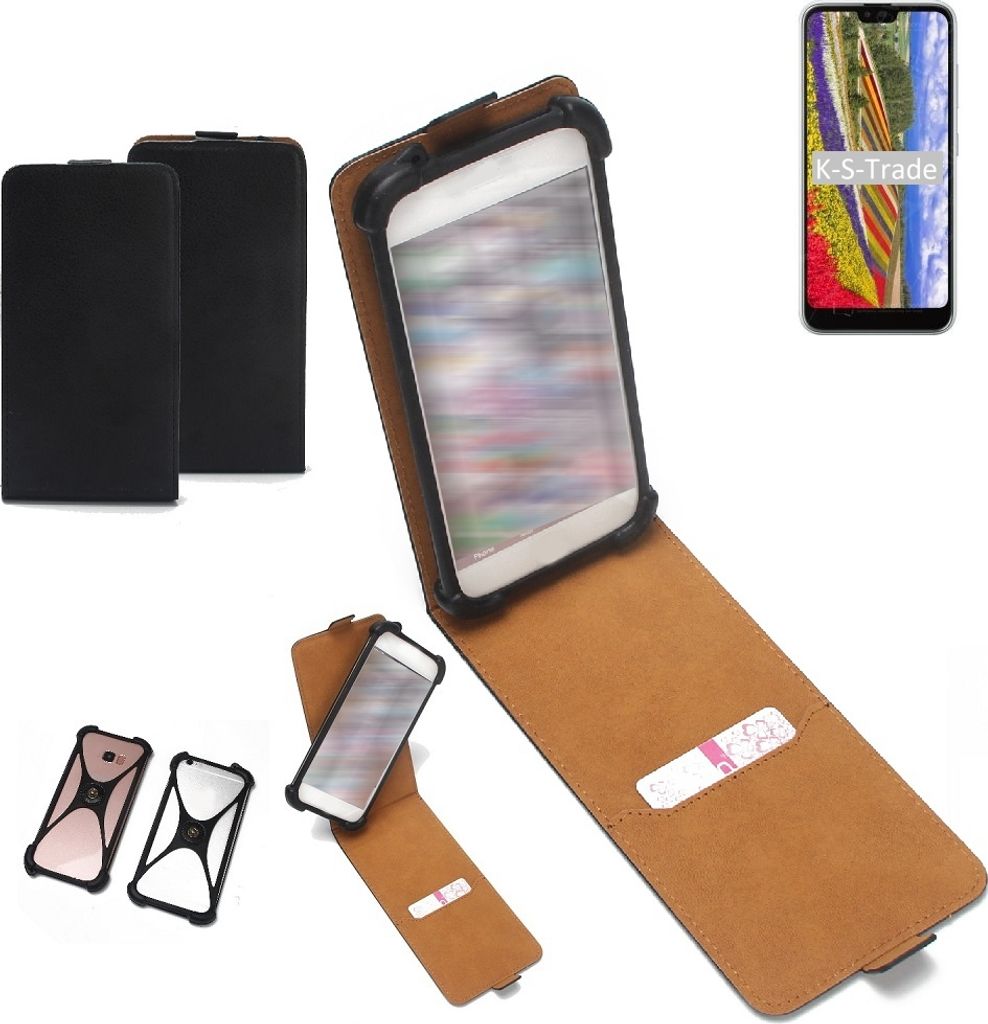 K-S-Trade Handyhülle Schutzhülle kompatibel mit Kyocera GRATINA KYV48 Hülle Case Cover Flip Style Bumper schwarz 1x