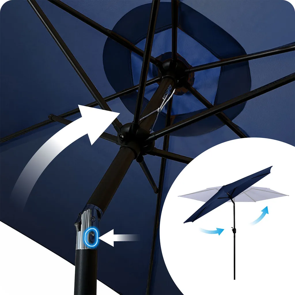 Parasol pour table de jardin 300 cm Plonos idéal repas terrasse