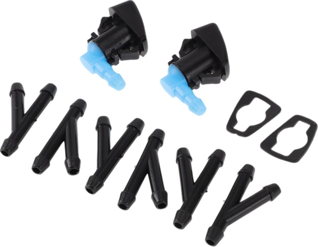 Windschutzscheibenwaschdüse für Dodg Durango 2011-2019 Vorne mit 6 Stück Y-Schlauchverbinder Auto 68269108AA Schwarz, Blau Kunststoff 1 Set