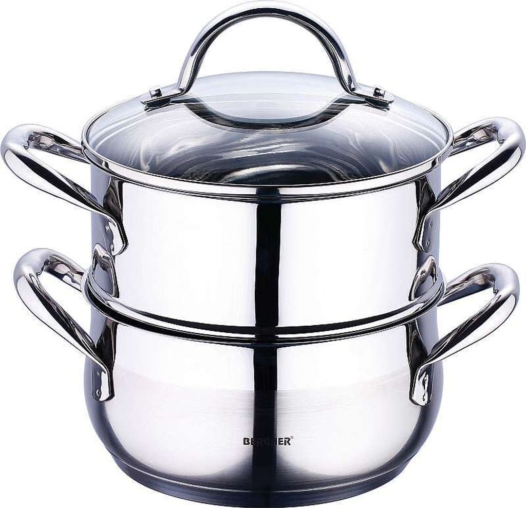 Bergner indukcyjny garnek do gotowania na parze ze szklaną Zdjęcie produktu 1