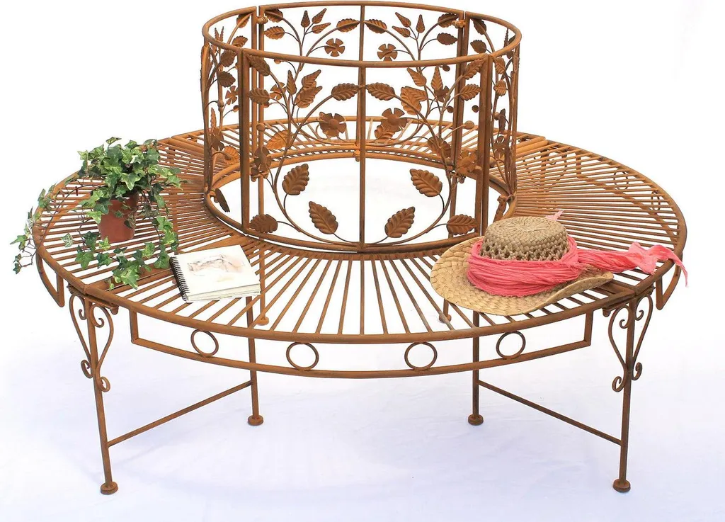 Banc d'arbre DanDiBo 100112 en métal marron résistant Ø 140 cm
