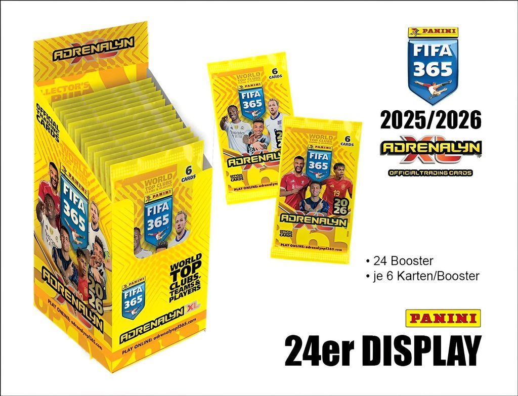 Panini FIFA 365 2025/26 TC Adrenalyn XL - 24 AFFICHAGES Image du produit 
