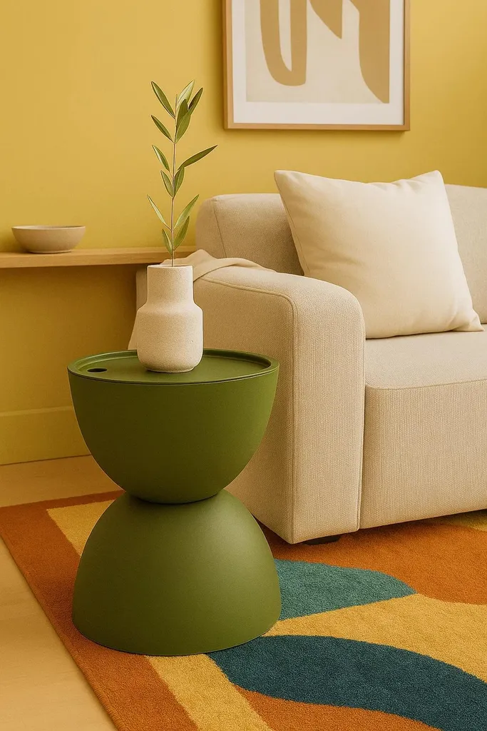 Table basse design verte : la solution déco pour petit salon chic