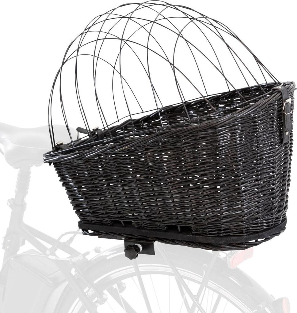 TRIXIE Hundefahrradkorb für Gepäckträger aus Weide, schwarz Produktbild 