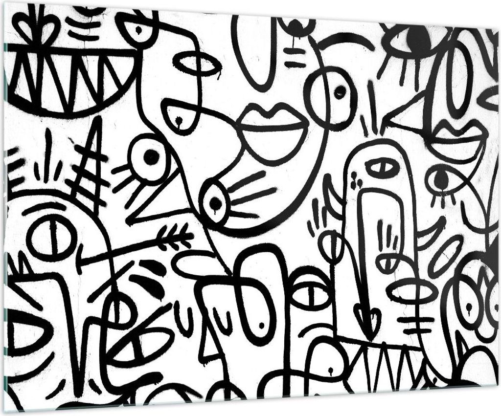 Bilder auf glas - Einteilig - Zeichnen Cartoon Graffiti - 100x70cm - Glasbilder - Wandbilder - Bilder - Wanddekoration aus Glas - Glas Bilder - Wan...