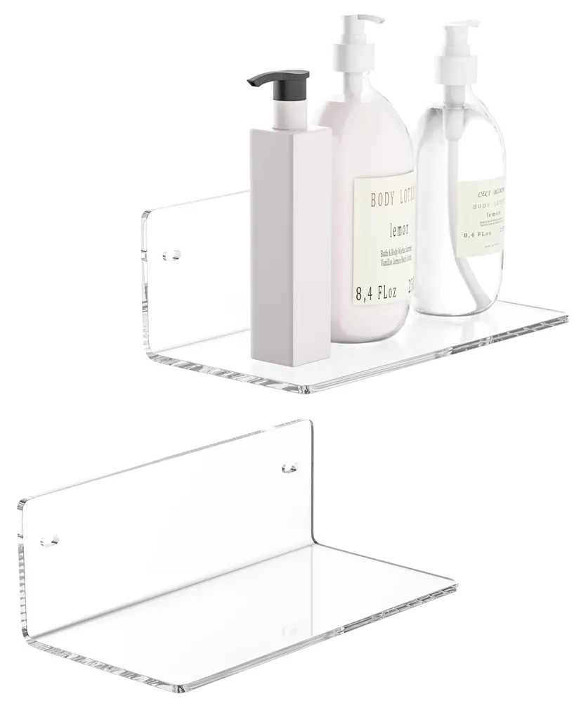 Étagère murale acrylique invisible lot de 2 pour petit espace