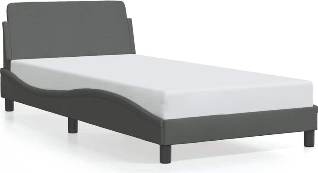 vidaXL Bettgestell "Dover" Dunkelgrau 100x200 cm Stoff