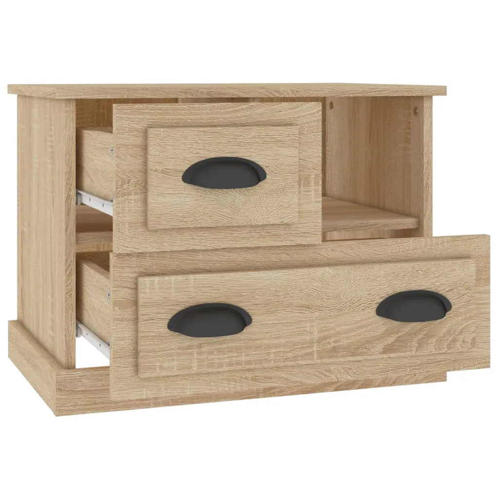 Table de Chevet Stable en Chêne Sonoma - Solution de Rangement Large 60cm - 7