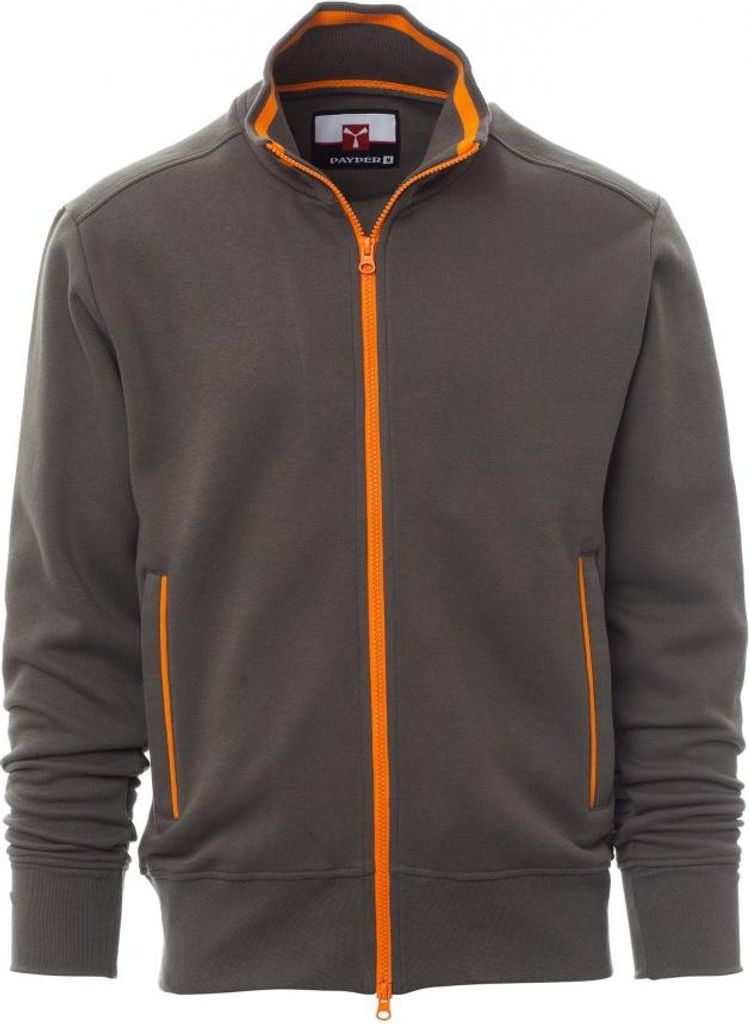 Herren Sweatjacke "SYDNEY" - Payper Rauchgrau/Orange S