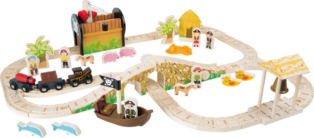 Small Foot 3123 Eisenbahnset Pirateninsel, bunt, 62-teilig Produktbild 