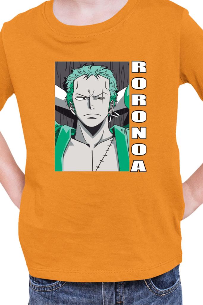 Kinder T-Shirt Japan Manga Anime Comics Animation One Manga Piece Anime Zoro Sword Master, 3-4 Jahr - 104 / Orange