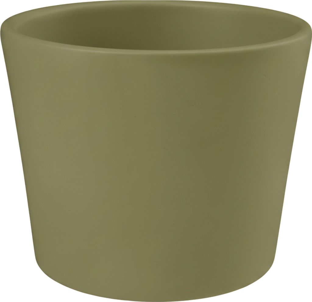 Leni Vasa Blumentopf Keramik Übertopf rund konisch Ø 7cm Kapern/grün matt Hydrokultur Pflanztopf für Zimmerpflanzen Outdoor Indoor