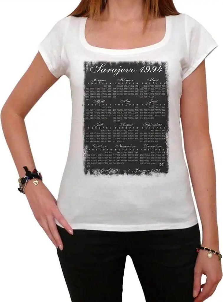 Damen Grafik T-Shirt Sarajevo 1994 Geschenk 30. Geburtstag Jahrestag 30 Jahre Jubiläum 30 Jährige Frau Jahrgang 1994 Kurzarm Lustige Druck