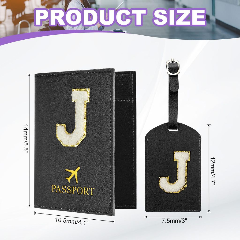 Reisepasshš¹lle und Kofferanh?nger Set, Reisepasshš¹lle Passport Hš¹lle fš¹r Reisen mit Alphabet Buchstaben Reisebrieftasche Koffer Identif...