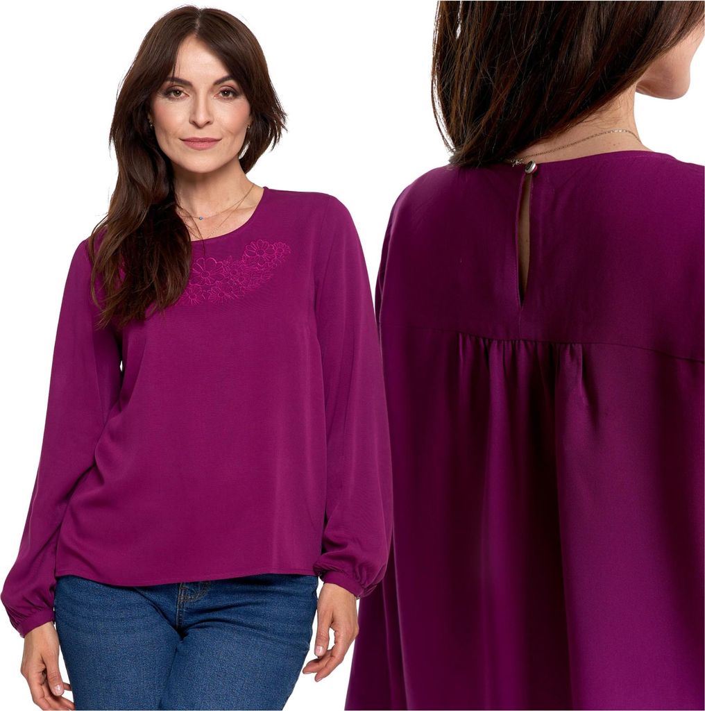 Lockeres Hemd Damen Weiss Elegante Bluse Mit Stickerei Modisch Moraj Xl